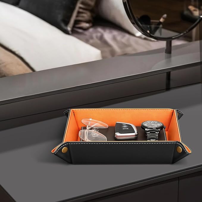 SITHON Valet Tray Desktop Storage Organizer Nightstand Caddy Holder