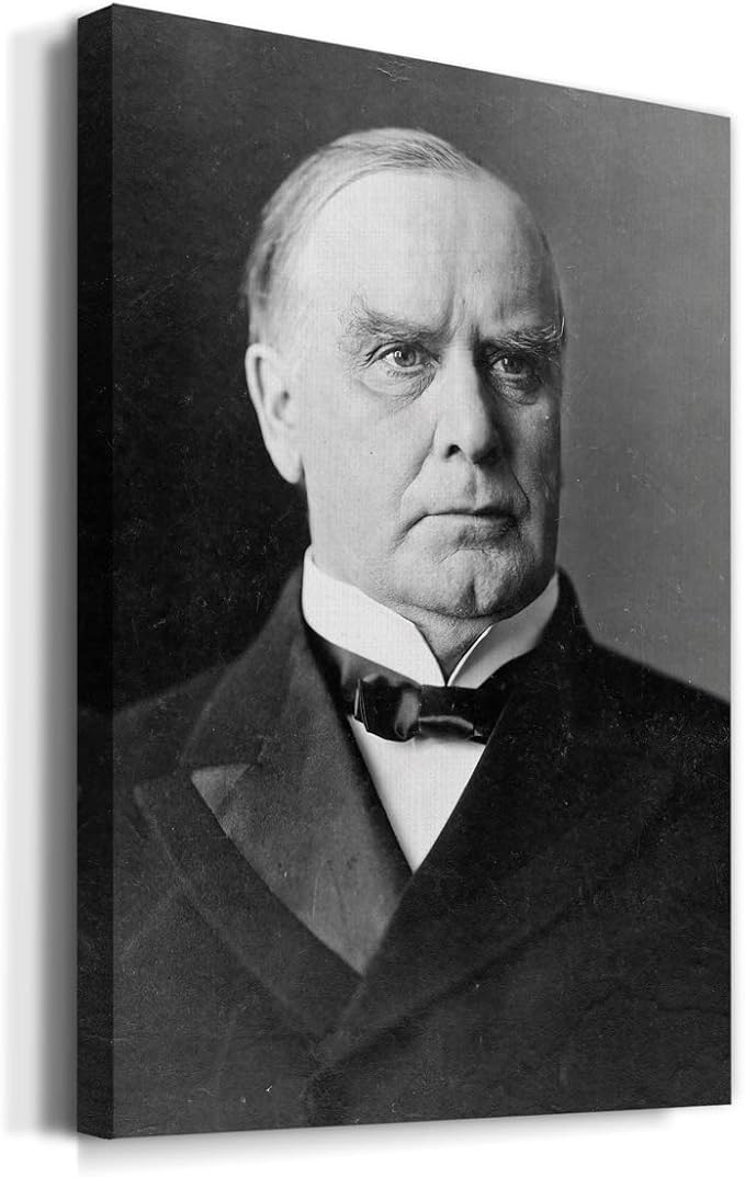 Renditions Gallery William McKinley Presidental Portrait Wall Art, Premium Gallery Wrapped Canvas Decor, Ready to Hang, 18 in H x 12 in W, Made in America Print