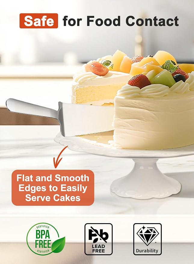 10" White Cake Stand for 8" Cake, Porcelain Cake Plate, Cake Pedestal Stand, Round Dessert Stand, Wedding Cake Stand for Party, Birthday, Baby Shower, Christmas, Mother's Day, Home Decorating Cake Display Stand
