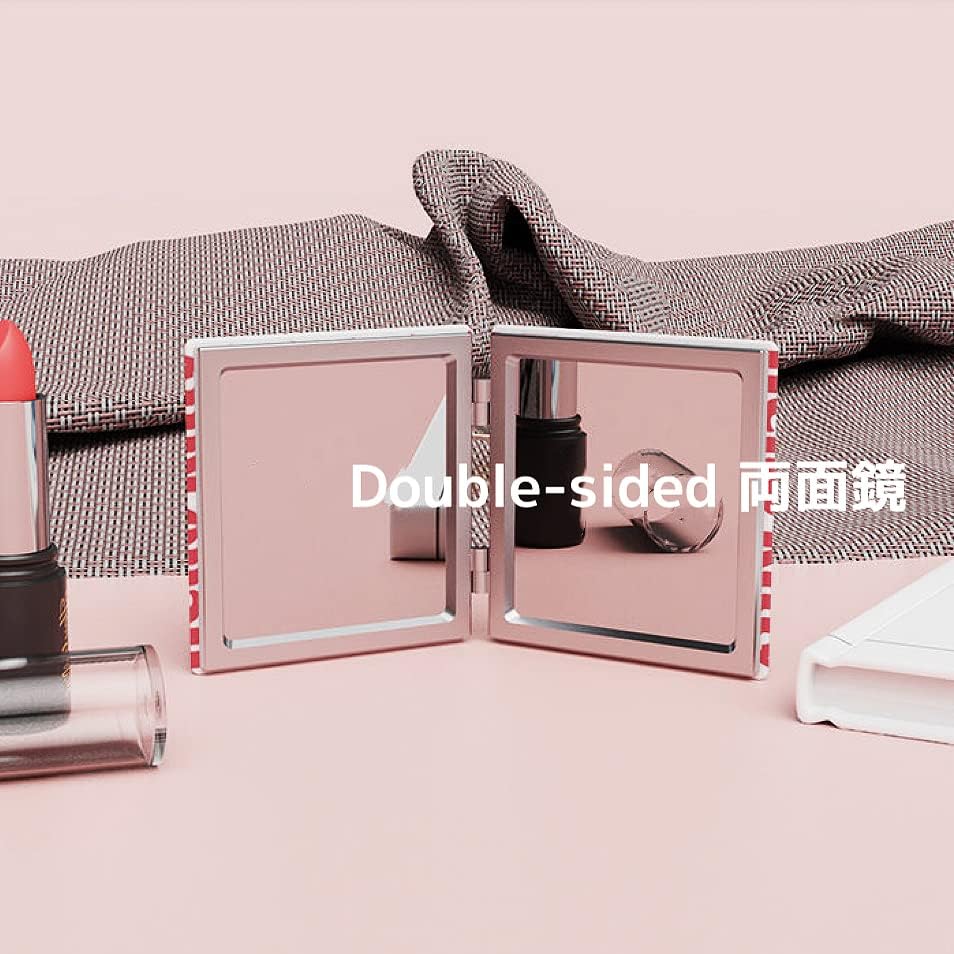 KOZUKI Kitty Compact Mirror Kitty Mirror Pink Compact Mirror Pink Magnifier Mirror Carry Out Mirror Make up Mirror (Classic Red)
