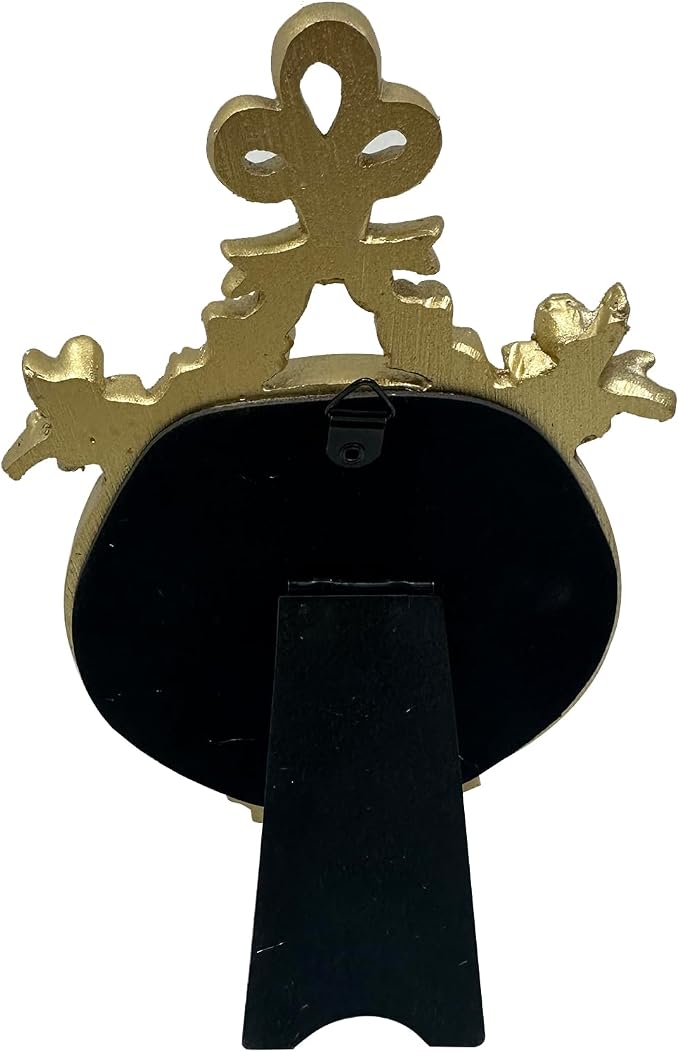 Vintage Vanity Makeup Desk Mirror, Antique Traditional Bow Table Mirror, Gold, for Dressing Table, Bedroom, Bathroom, Tabletop