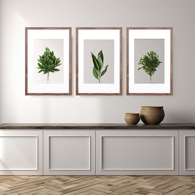 kennethan 11x17 Picture Frame Rottern Brown Set of 5, Wooden Poster Frame for Wall Mounting Display for Home, Office,Gallery,Holiday with Photos, Posters, Puzzles