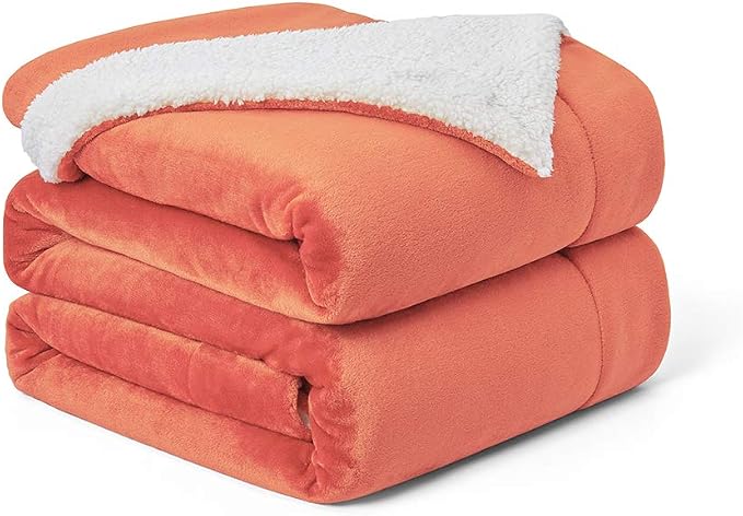 Walensee Sherpa Fleece Blanket (Twin Size 60”x80” Coral) Plush Throw Fuzzy Super Soft Reversible Microfiber Flannel Blankets for Couch, Bed, Sofa Ultra Luxurious Warm and Cozy for All Seasons
