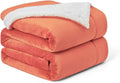 Walensee Sherpa Fleece Blanket (Twin Size 60”x80” Coral) Plush Throw Fuzzy Super Soft Reversible Microfiber Flannel Blankets for Couch, Bed, Sofa Ultra Luxurious Warm and Cozy for All Seasons