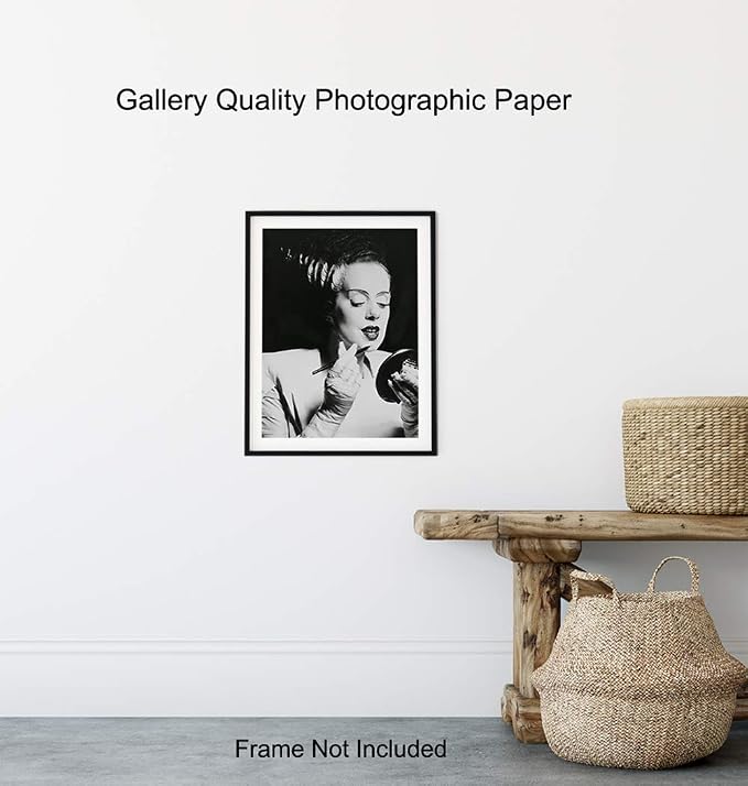 Funny Bathroom Wall Decor for Women - Vintage Hollywood Bride of Frankenstein Poster - 8x10 Retro Restroom Decorations, Guest Bath Art Print Photo - Humorous Gift - 8x10 UNFRAMED