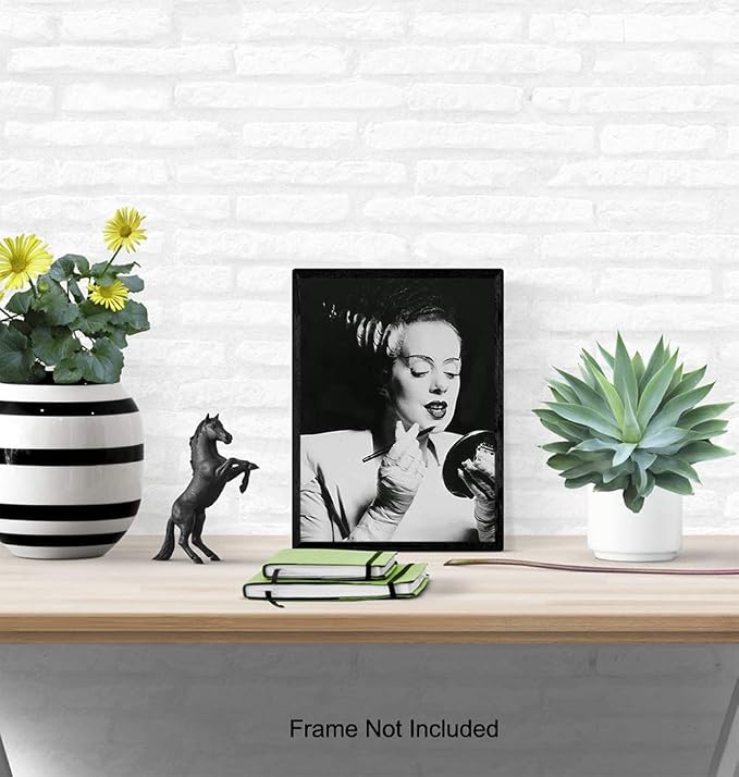 Funny Bathroom Wall Decor for Women - Vintage Hollywood Bride of Frankenstein Poster - 8x10 Retro Restroom Decorations, Guest Bath Art Print Photo - Humorous Gift - 8x10 UNFRAMED