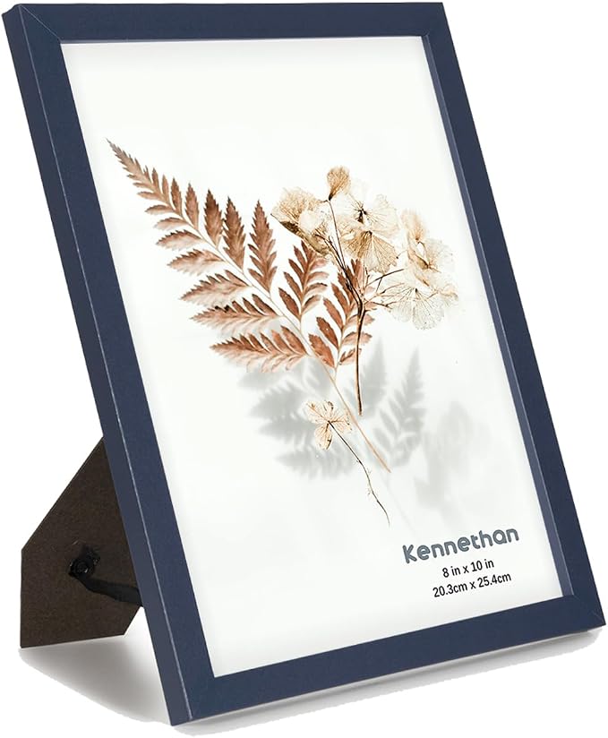 kennethan Navy Blue 8x10 Picture Frame 1 Pcs in 1 set Frame can Display 5x7 Picture with Mat or 8x10 Without Mat on the Wall or Table