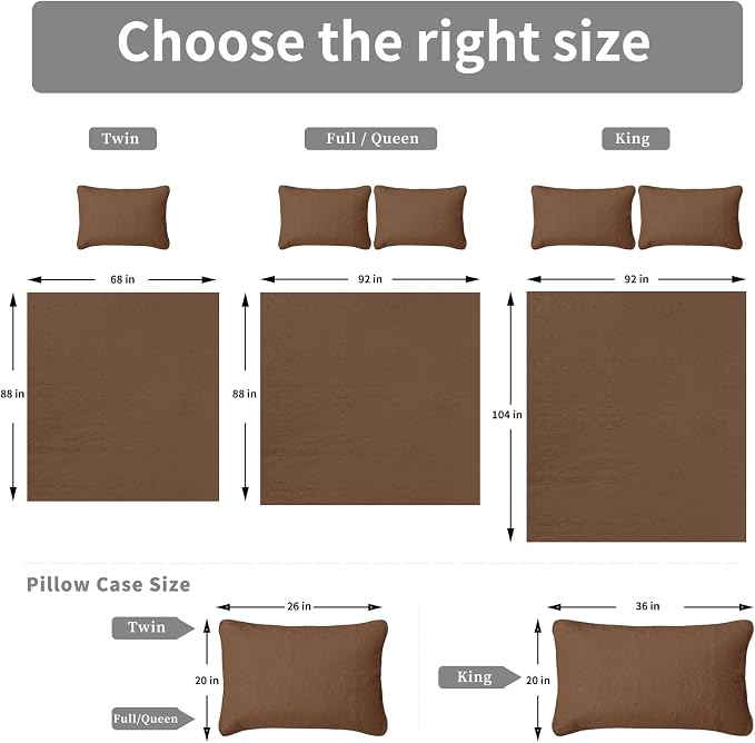 Easy-Going Reversible Quilt Set Twin, Bedspread with 1 Shams | Damask-Brown/Beige, Lightweight Microfiber Bed Comforter, 1 Quilt + 1 Pillow Shams, All-Season Coverlets for Bedroom