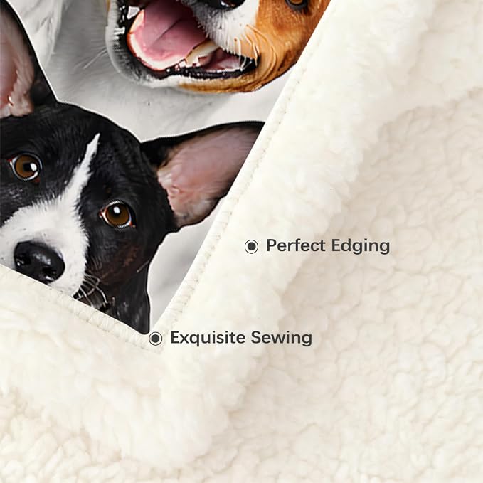 BlessLiving Fuzzy Dogs Blanket Adults Cute Blanket for | Sherpa; Reversible; Kids; BlessLiving Fuzzy Dogs Blanket Adults Cute; for; Puppy; Fleece; Animal; Pattern; Throw; Basenji