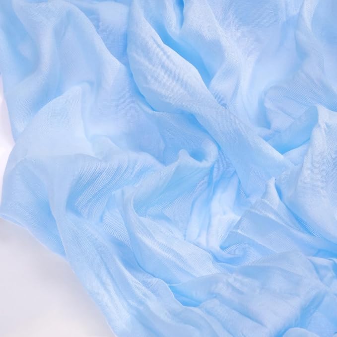 Blue Cheesecloth Table Runner Fall Boho Wedding Birthday Party Home Decor | Blue 3pcs Rustic Gauze 10FT Cheese Cloth Sheer Farmhouse Dining Runner for Baby Shower Bridal Holiday Decorations