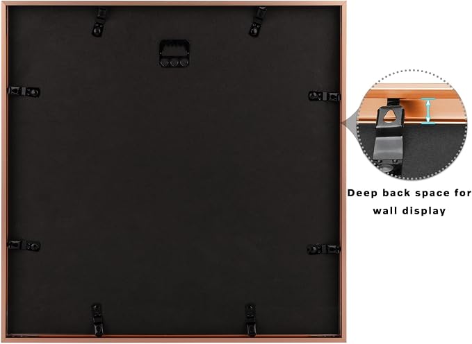 Frametory 12x12 Rose Gold Aluminum Metal Picture Frame Mat for 8x8 Glass