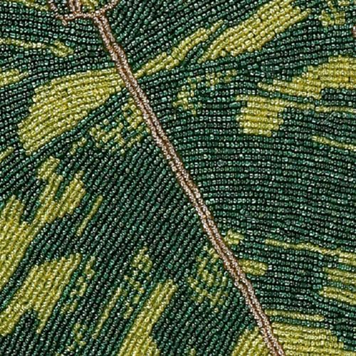 Monstera Leaf Beaded Table Runner 13 x 36 Inch, Handmade Glass Bead Runner for Dining Table, Coffee Table & Console Table, Tropical Farmhouse Centerpiece Decor for Holidays, Weddings & Everyday Use