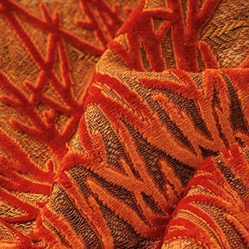 Yangest Orange Throw Pillow Cover Velvet Cushion Cover Branches Rectangular Pillowcase for Sofa Couch Bedroom Living Room, 12x20 Inch