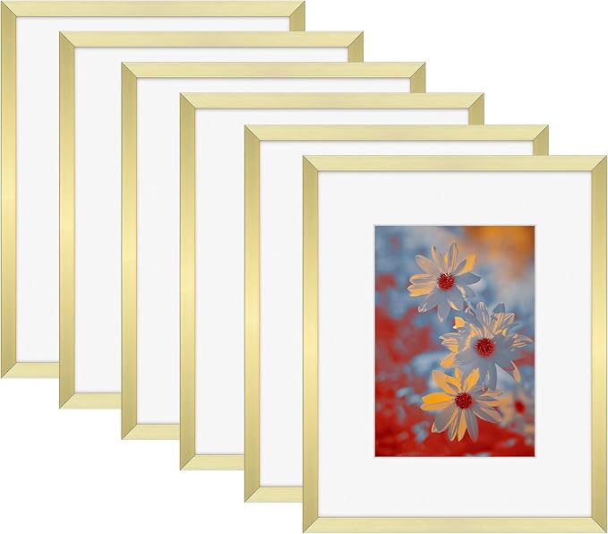 Golden State Art 8x10 Gold Aluminum Picture Frame Real Glass