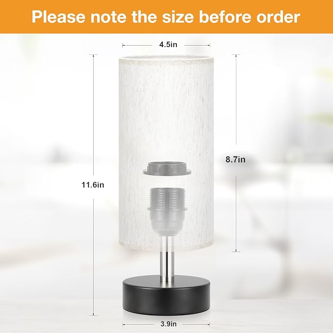 PartageiZ Small Table Lamp for Bedroom - Bedside Lamps for Night Stands