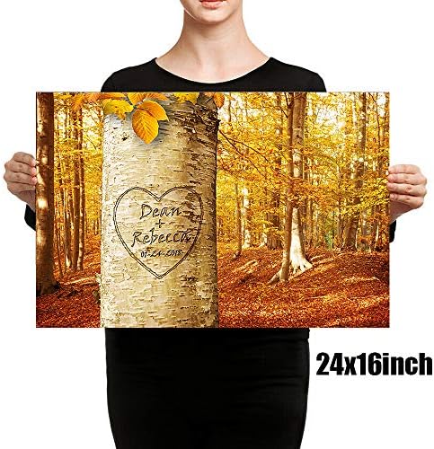 A&T Artwork Love Growing Personalized Canvas Prints Gift Couple's Names and the Special Date Gift for Anniversary,Valentine's day,Wedding. 24x16 inches
