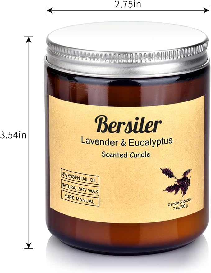 Lavender Eucalyptus Scented Candles, Soy Wax Candles, 2 Pack | Stress Relief and Relax Aromatherapy Candle for Home Bathroom, Candles Gift for Women Birthday Christmas