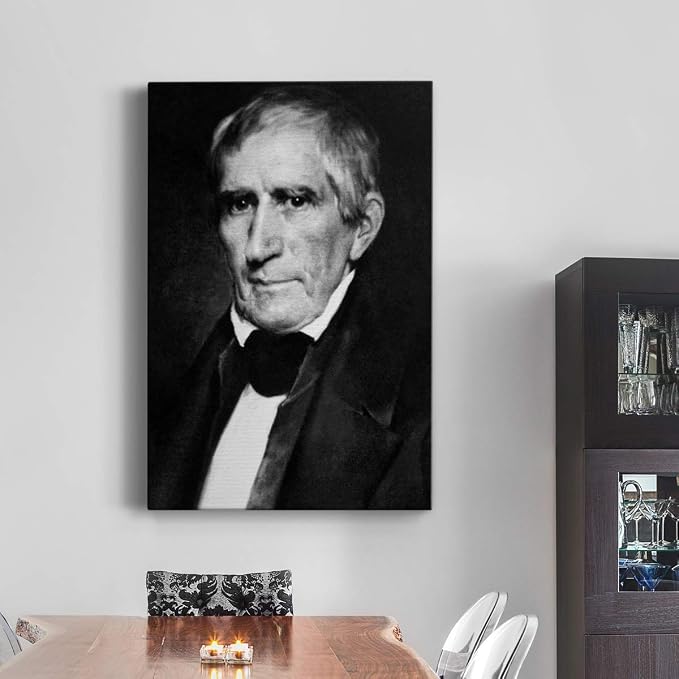 Renditions Gallery William Henry Harrison Presidental Portrait Wall Art, Premium Gallery Wrapped Canvas Decor, Ready to Hang, 27 in H x 16 in W, Made in America Print Artwork