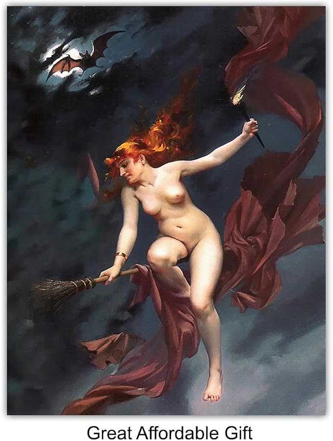 LARGE 11X14 - Witch Decor - Wicca Decor - Wiccan Witchcraft Print - Pagan Gifts - Witch Coven - Black Magic - Gothic Wall Art - Goth Room Art - Creepy Scary Vintage Picture Photo - Medieval Decoration