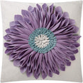 OiseauVoler Decorative Throw Pillow Cover Sunflowers Cushion Case Handmade for Home Sofa Car Bed Room Decor 18 x 18 Inch Taro Purple