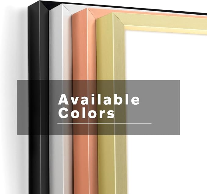 Frametory 8x10 Black Aluminum Metal Picture Frame Mat for 5x7 Glass
