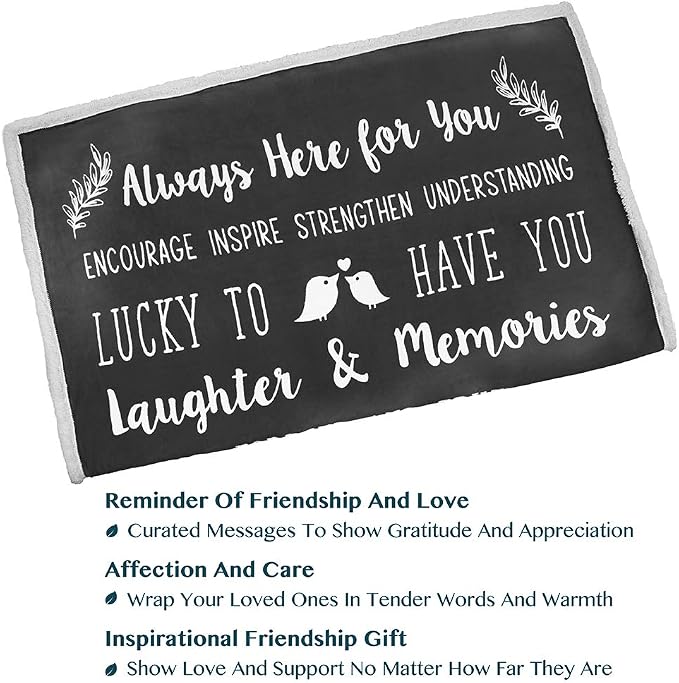 PAVILIA Best Friend Blanket - Friendship Gifts for Women, Soul Sister & Long Distance Bestie Gift, Soft Cozy Sherpa Throw with Sentimental Quotes, BFF Birthday Gift Idea, Gray