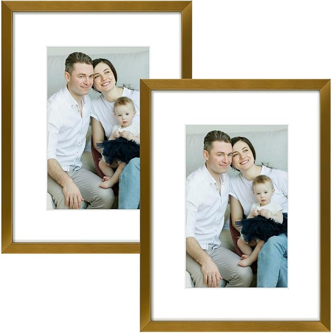 Frametory 6x8 Bronze Aluminum Metal Picture Frame Mat for 4x6 Glass
