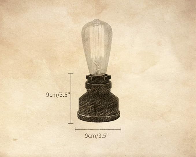 Vintage American Village Style Table Lamps Creative Lights Alloy Metal Water Pipe Night Light,Rustic Loft Industrial Steampunk Retro Base E26 LED Edison Table/Desk Lighting Fixture