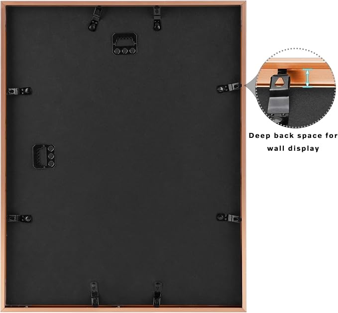 Frametory 11x14 Dark Gray Aluminum Metal Picture Frame Mat for 8x10 Glass
