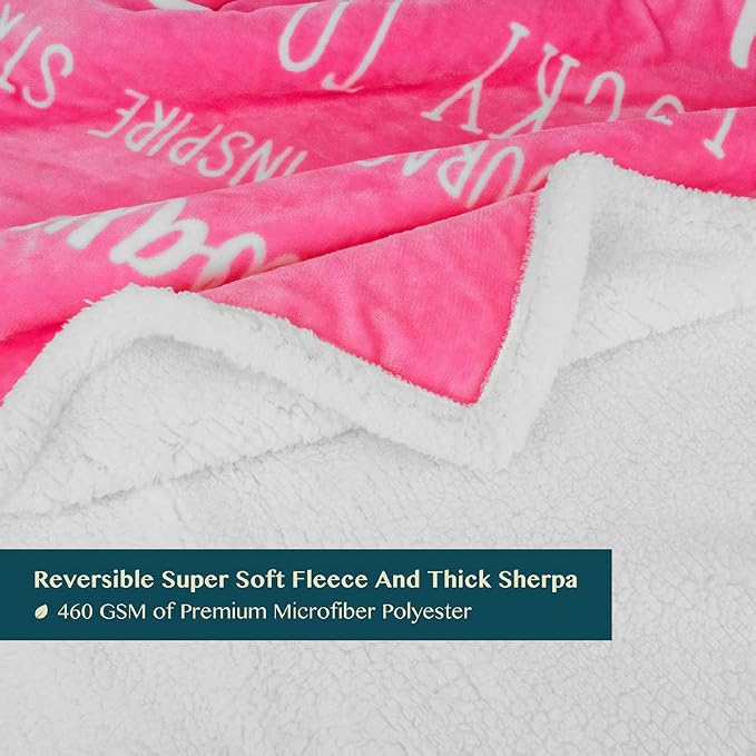 PAVILIA Best Friend Blanket - Friendship Gifts for Women, Soul Sister & Long Distance Bestie Gift, Soft Cozy Sherpa Throw with Sentimental Quotes, BFF Birthday Gift Idea, Pink