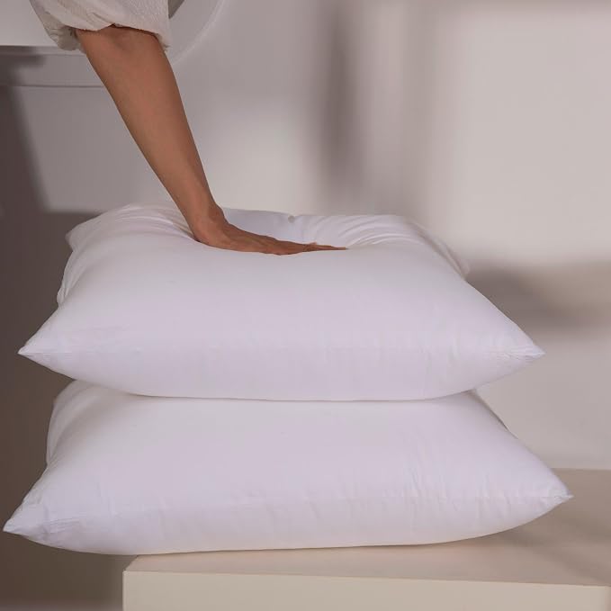 JUSPURBET Soft 30x30 inch Throw Pillow Insert for Sofa Couch and Bedroom Square Cushion Stuff with 100% Cotton Cover Pillow Form of Decorative Cushion