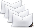 OTOSTAR Synthetic Down Pillow Inserts 12 x 20 (Pack of 4, White), Down Alternative Throw Pillows Inserts with 100% Cotton Cooling Cover Soft Fluffy Pillows for Bed Sofa Couch