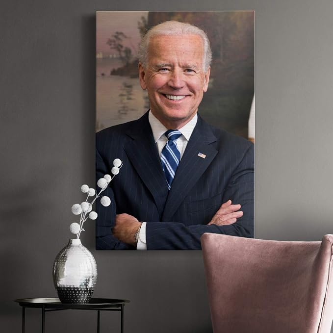 Renditions Gallery Joe Biden Presidental Portrait Wall Art, Premium Gallery Wrapped Canvas Decor, Ready to Hang, 12 in H x 8 in W, Made in America Print