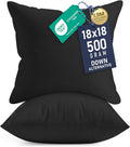 Utopia Bedding 18x18 Pillow Inserts, Set of 2, Black – Indoor Decorative Throw Pillows for Bed, Sofa & Couch – Soft, Supportive & Fluffy Cushion Inserts