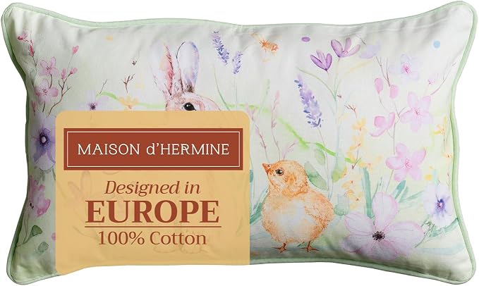 Maison d' Hermine Throw Pillow Covers 100% Cotton (12" x 20" - Pack of 1)