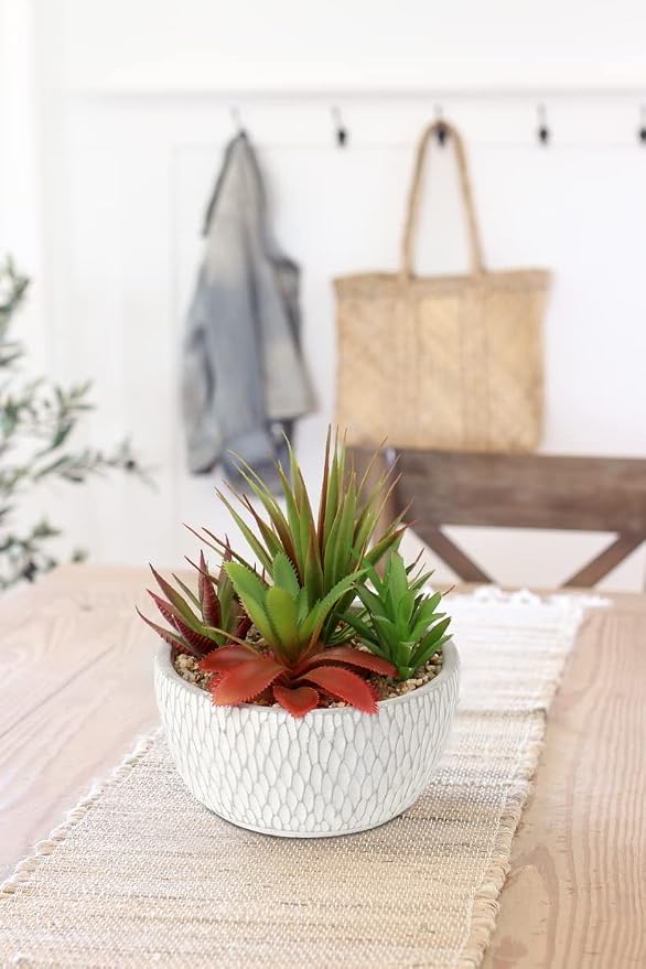 Briful Small Fake Plants Assorted Faux Succulents in Pots Realistic Succulents Plants Artificial with Cement Pots for Home Table Office Desk Bathroom Shelf Living Room Decor