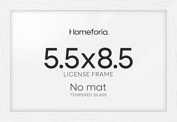 Homeforia 5.5x8.5 Black Oak Business License Frame, High-End Wood, Glass
