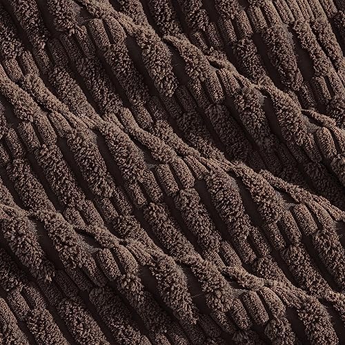 Fancy Homi 4 Packs Decorative Throw Pillow Covers for Living Room Couch Bed, Modern Farmhouse Boho Home Décor Accent Cushion Case, 24" x 24", Dark Brown