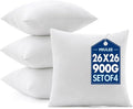 MIULEE 26x26 Euro Pillow Inserts 4 Pack, 100% Virgin Filling Throw Pillows | Decorative Pillows for Sofa Bed Couch, Firm and Full Pillows, Excellent Support, Soft Brushed Fabric