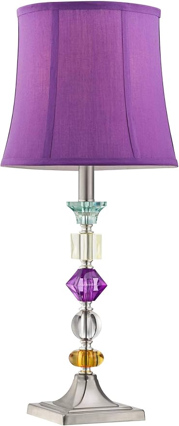Bijoux 25 1/2" High Brushed Nickel Table Lamps Set of 2 Stacked Acrylic Gem