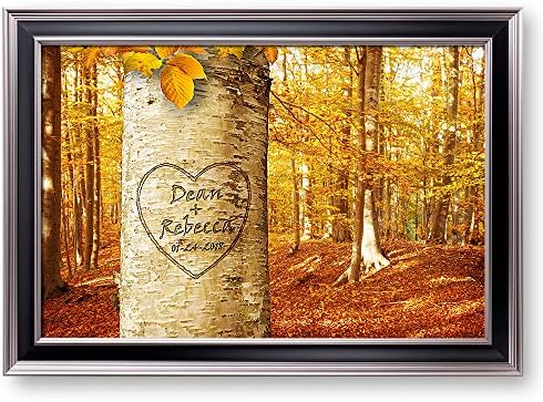 Love Growing Personalized Framed Arts Gift Couple's Names and the Date Gift for Anniversary,Valentine's day,Wedding.With Different Frame Styles Framed Size:27 5/8x19 5/8 inches
