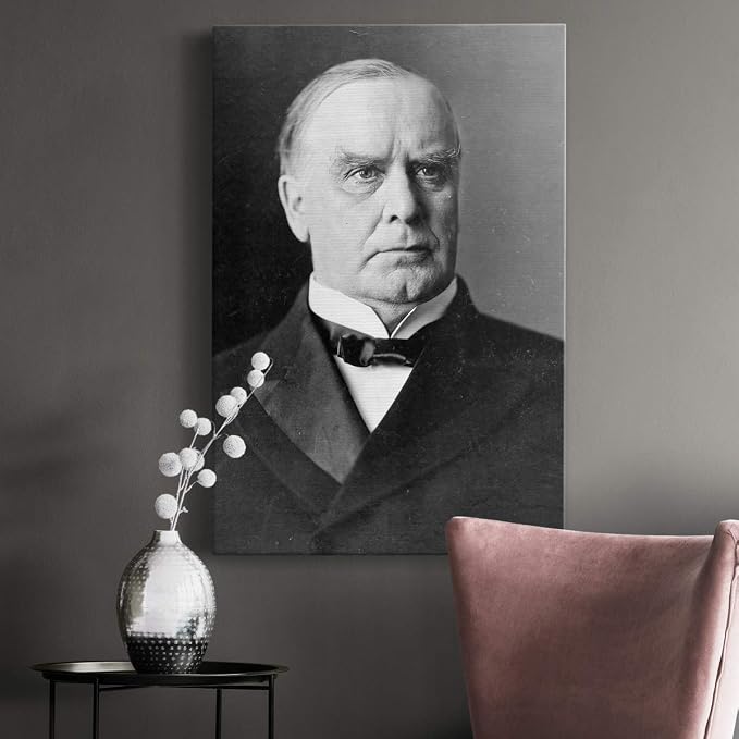 Renditions Gallery William McKinley Presidental Portrait Wall Art, Premium Gallery Wrapped Canvas Decor, Ready to Hang, 18 in H x 12 in W, Made in America Print