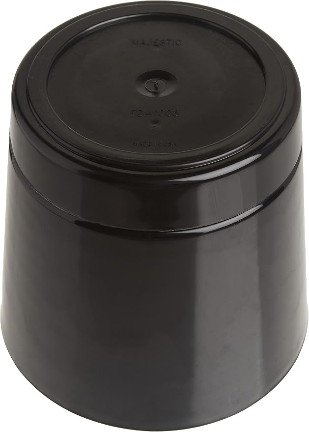 Root & Vessel Majestic Full Depth Round Cylinder Pot, Glossy Black, 8-Inch (10088)
