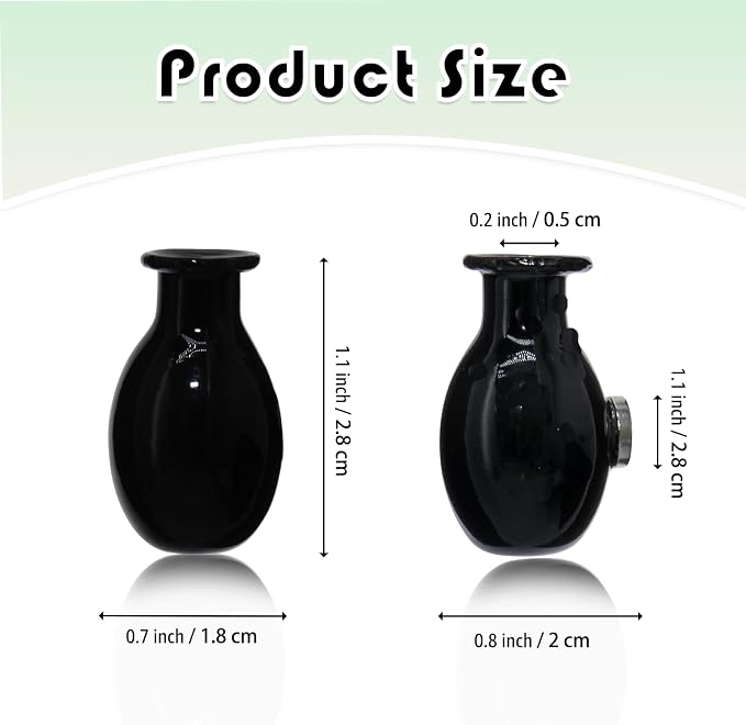 Nuvretk 2PCS Mini Vase Magnets, Cat Whisker Holder Glass Fridge Vase | Mini Glass Vase Magnet; Cat Whisker Keepsake Holder; Tiny Flower Display for Fridge Décor; Secure Magnetic Back