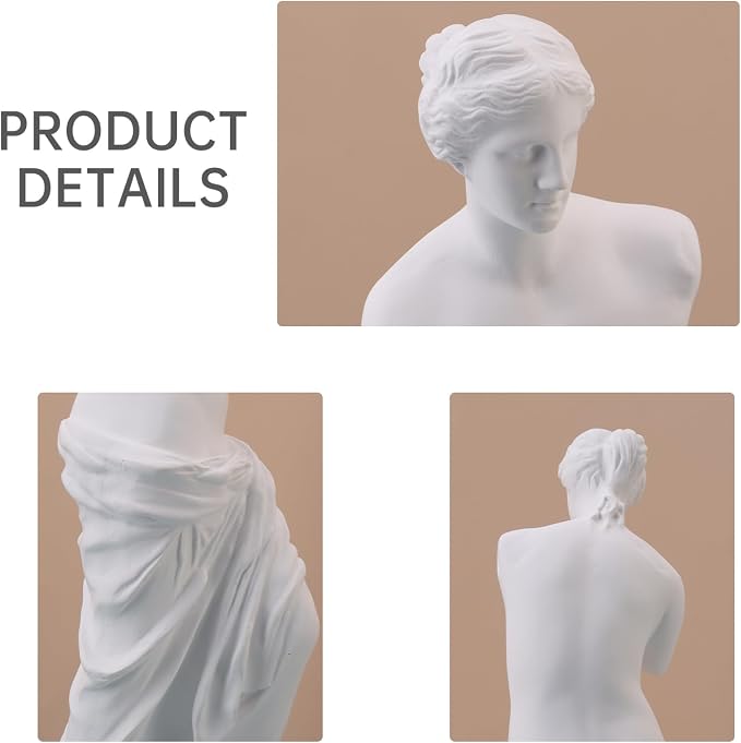 Venus de Milo Statue, 11 Inches Greek Goddess Aphrodite Resin Sculpture, Beautiful Roman Mythology Art Figurine Ornament for Home or Office Deco