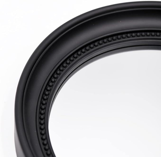 OIGUMR Bathroom Mirror Wall Mirror Decor Oval Mirror (Black, 15.2 x 13.2)