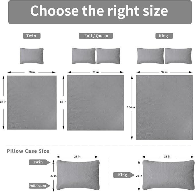 Easy-Going Reversible Quilt Set King, Bedspread with 2 Shams | Olive leaf-Light Gray/Ivory, Lightweight Microfiber Bed Comforter, 1 Quilt + 2 Pillow Shams, All-Season Coverlets