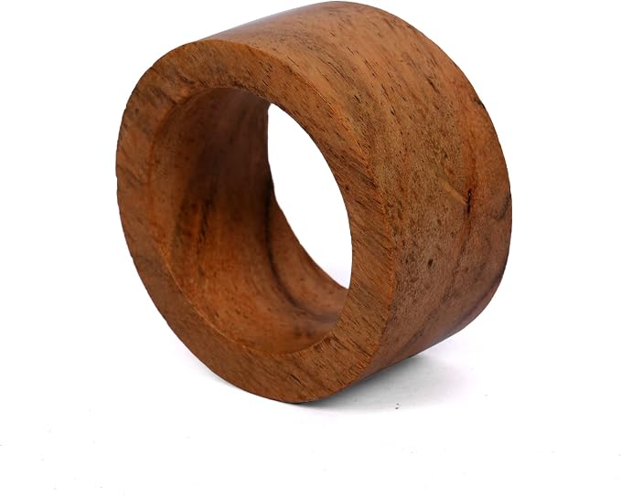 SAMHITA Handmade Acacia Wood Napkin Ring Set of 12 for Dining, Anniversary, Birthday, Christmas | Napkin Ring for Home and Kitchen Décor