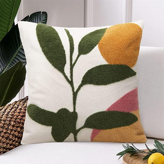 JASEN Abstract Boho Pillow Covers 20x20,Soft Mid Century Geometric Floral Decorative Throw Pillows for Couch Bed Sofa Bedroom（Only 1 Pillow Cover）