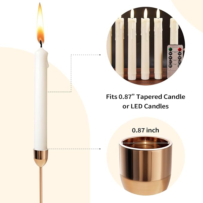 3PCS Gold Tall Taper & Pillar Candle Candlestick Holder | Vintage Decor for Table, Wedding & Mantle, Fits Taper, Pillar & LED Candles, Ideal Centerpiece & Housewarming Gift